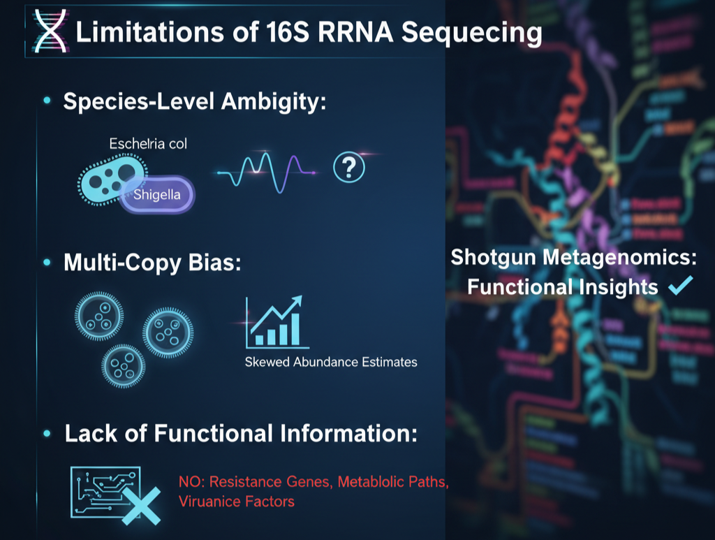 Limitations of 16s rrna sequencing